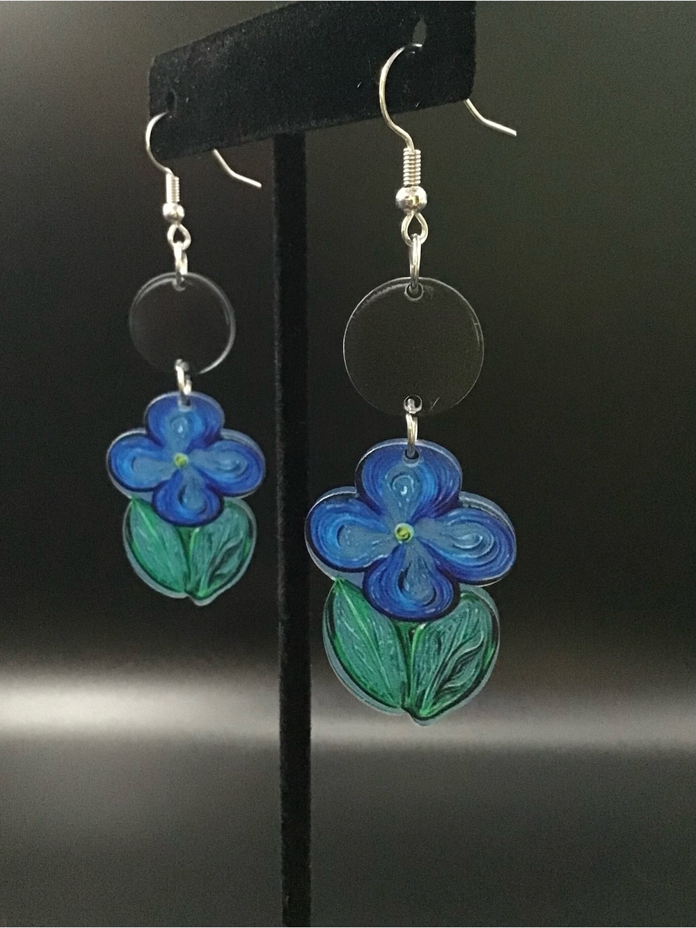 Painting-Style Flower Earrings